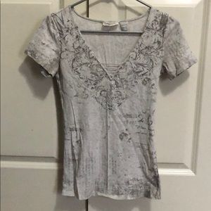 Miss me white v neck tee